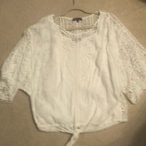 White cotton Lacey top